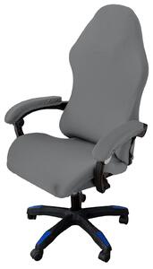 Coperture elastiche per sedie da ufficio, con braccioli, rimovibili e lavabili, color grigio chiaro, set da 4