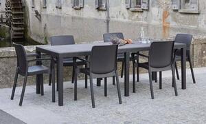 Tavolo da giardino allungabile 8-10 posti 150/220x90cm effetto rattan antracite - Abbaviva