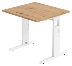 Bümö Scrivania Serie-O - Decorazione: rovere nodoso, dimensioni: 80 x 80 cm, struttura: bianco