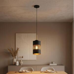 Lampadario LED a sospensione con cavo BOGART 1xE27/15W/230V nero/oro