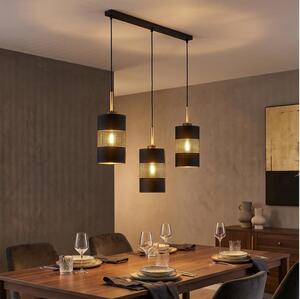 Lampadario LED sospeso con cavo BOGART 3xE27/15W/230V nero/oro