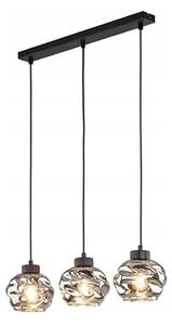 Lampadario LED a sospensione con cavo ZULIA 3xE27/15W/230V nero/nero fumé