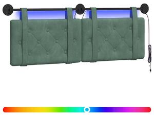 Testiera sospesa Con luce LED Verde Mare Velluto