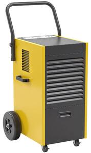 DURHAND Deumidificatore professionale 70 L/giorno con ruote e maniglia, tubo di scarico continuo, timer 24 ore, serbatoio 5,5 L, giallo | Aosom Italy