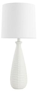 HOME DELUXE Grande lampada da tavolo con paralume in tessuto MELVA - Bianco | Lampada da tavolo Lampada da scrivania Lampada da comodino