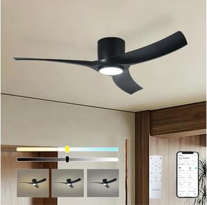 ZEVENTI - Ventilatore da soffitto LED ORBITO LED/24W/230V Wi-Fi Tuya nero + telecomando