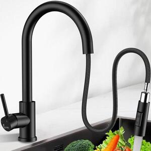 Rubinetto da cucina con soffione estraibile - Nero opaco