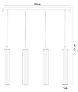Zuma Line 1222 - Lampadario a sospensione ARIA su cavo, 4xE14/7W/230V, oro