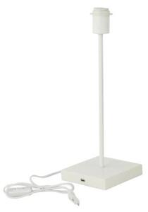 Lampada da tavolo bianca con porta USB, attacco 1x E27, 15W, 230V