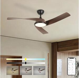 ZEVENTI - Ventilatore da soffitto LED AERYS LED/24W/230V Wi-Fi Tuya nero/noce + telecomando
