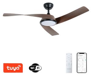 ZEVENTI - Ventilatore da soffitto LED AERYS LED/24W/230V Wi-Fi Tuya nero/noce + telecomando