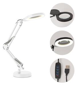 Lampada da tavolo LED dimmerabile con lente d'ingrandimento 2 in 1 AURIQ LOUPE LED/10W/5V 3000/4000/6500K bianca