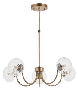 Endon 119210 - Lampadario con asta HAGUE 5xG9/5W/230V ottone