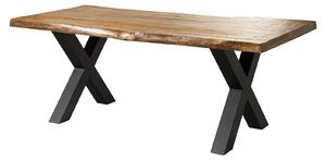 MASSIVMOEBEL24 | FREEFORM 5 tavolo da pranzo in legno di mango - verniciato natur / gambe in ferro X antracite matt 240x100