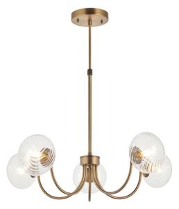 Endon 119210 - Lampadario con asta HAGUE 5xG9/5W/230V ottone