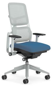 Sedia da ufficio ergonomica, regolabile in altezza, colore cobalto/azzurro, rivestimento in rete