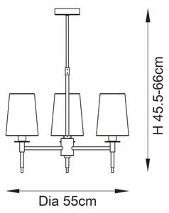 Endon 99455 - Lampadario a stelo 3xE14/6W/230V cromo lucido/bianco