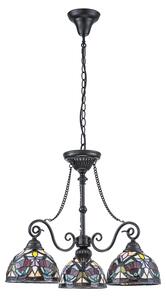 Quoizel QZ-LARISSA-3P-CH - Lampadario a catena in stile Tiffany LARISSA 3xE27/60W/230V