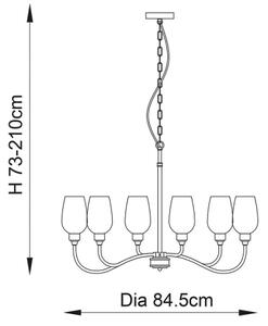 Endon 107791 - Lampadario a catena 6xE14/6W/230V in ottone