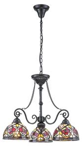 Quoizel QZ-LARISSA-3P-CH - Lampadario a catena in stile Tiffany LARISSA 3xE27/60W/230V