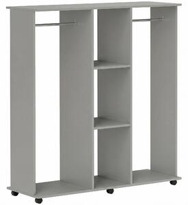 HOMCOM Armadio appendiabiti mobile contenitore 6 ruote 120 x 40 x 128 cm in legno grigio | Aosom Italy