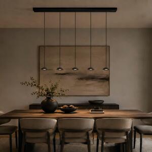 S.luce Santa Air LED tavolo da pranzo lampada a sospensione 5 luci fascio 160cm nero 5 luci semicircolari