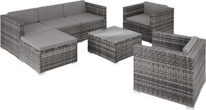 Tectake® Rattan Lounge Lignano per 5 - 6 persone resistente