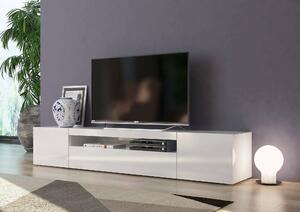 Porta TV bianco lucido 200x40x37h cm 3 ante - Amore
