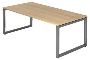 Bümö Scrivania Serie-R - Struttura: grafite, dimensioni: 200 x 100 cm, decorazione: rovere