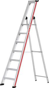 Scala a pioli Hymer con piattaforma, accessibile da un solo lato, 7 gradini, altezza verticale 2,25 m, altezza di lavoro 3,60 m, peso 9,4 kg