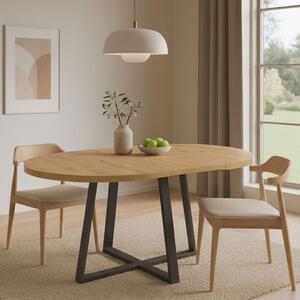 Tavolo allungabile rotondo salvaspazio 6-8 posti 110/158x110cm legno - Andia