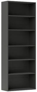 HOMCOM Libreria scaffale contenitore 6 livelli con mensole regolabili per soggiorno, camera, ufficio, 60x24x158,5cm, nero | Aosom Italy