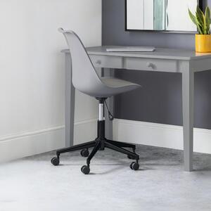 Sedia da ufficio, con altezza regolabile, colore grigio/nero, dotata di rotelle