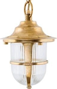 Lampada a sospensione marittima in ottone con vetro scanalato IP54 per esterni, resistente alle intemperie, luce da esterno premium per terrazza