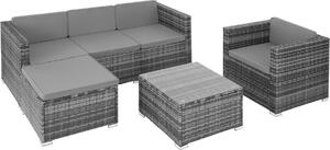 Tectake® Rattan Lounge Lignano per 4/5 persone resistente