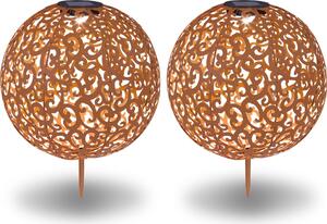 Luce solare da giardino lampada solare set di 2 globo da esterno 28 cm rust optics solar