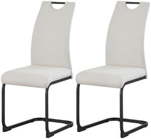 Xonox.home Set di 2 sedie oscillanti Hanna in tessuto crema (L/H/D): 43 x 98 x 59 cm
