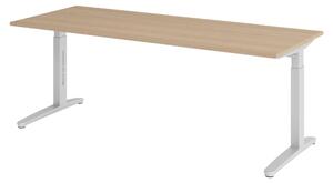 Bümö Scrivania Serie-XB - Struttura: Argento, Finitura: Noce, Dimensioni: 200 x 80 cm