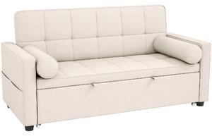 HOMCOM Divano letto 2 posti 3 in 1 divano-letto con letto estraibile doppio schienale regolabile 2 cuscini 80,5x137,5x84cm beige | Aosom Italy