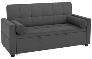 HOMCOM Divano letto 2 posti 3 in 1 divano-letto con letto estraibile doppio schienale regolabile 2 cuscini 80,5x137,5x84cm grigio | Aosom Italy