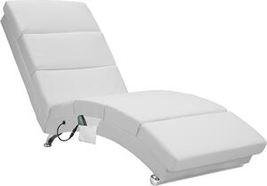CASARIA® Poltrona Chaise Longue Funzione Massaggiante e Termica 186x89x55cm Lettino Relax Sdraio Ergonomico in Tessuto Imbottito Portata 180 kg Soggiorno Ufficio Interno Reclinabile Lettura