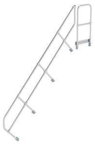 Scala con piattaforma a 45° secondo corrimano per 11 gradini inclinazione 45°