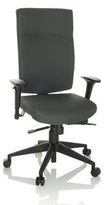 Sedia da ufficio girevole PRO-TEC 300, rivestita in tessuto color antracite, con meccanismo sincronizzato, portata massima 120 kg