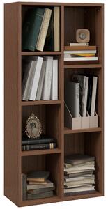 HOMCOM Mobile Libreria a Cubi in Legno con 7 Ripiani di Diverse Dimensioni, 50x24x106 cm, color Noce | Aosom Italy