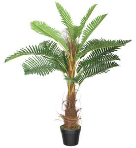 HOMCOM Palma Artificiale palma 100 cm con 21 Foglie in PEVA, Pianta Decorativa con Vaso in Plastica, Verde | Aosom Italy