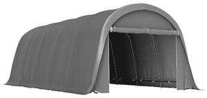 Outsunny Carport tenda garage 360 x 720 cm tettoia auto esterna tenda di stoccaggio con pareti laterali rimovibili, grigio scuro | Aosom Italy