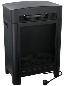 Classic Fire Modena caminetto elettrico con riscaldamento e fuoco aperto - Caminetto decorativo con illuminazione a LED - Termostato regolabile - 2 impostazioni di calore 1800W/2000W - 41 x 59 x 26 cm - Nero
