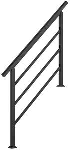 Outsunny Ringhiera per Scale 131 cm Corrimano per Scale con Kit di Installazione Angolo Regolabile per 1-4 Gradini Nero | Aosom Italy