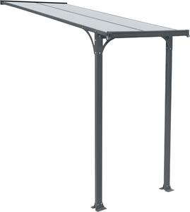 Home Deluxe - Pensilina porta d'ingresso CUBIS - Dimensioni: Small - 148 x 150 x 258 cm - antracite, telaio: alluminio, incl. pannelli in policarbonato I pensilina porta d'ingresso pensilina tetto in vetro pent