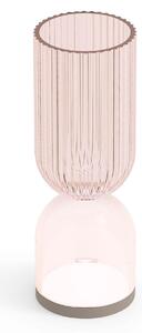 Lampada da Tavolo Alba Lamp A Dimensioni 8x H 23 cm - ideale per aggiungere un tocco di luminosit� e bellezza floreale Colore Rosa Fum� trasparente